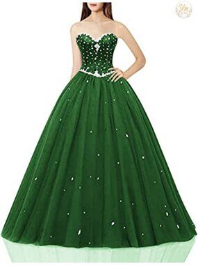 Likedpage Tulle Satin Ball Gown Sweetheart Prom Quinceanera Dress
